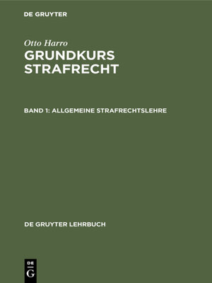 cover image of Allgemeine Strafrechtslehre